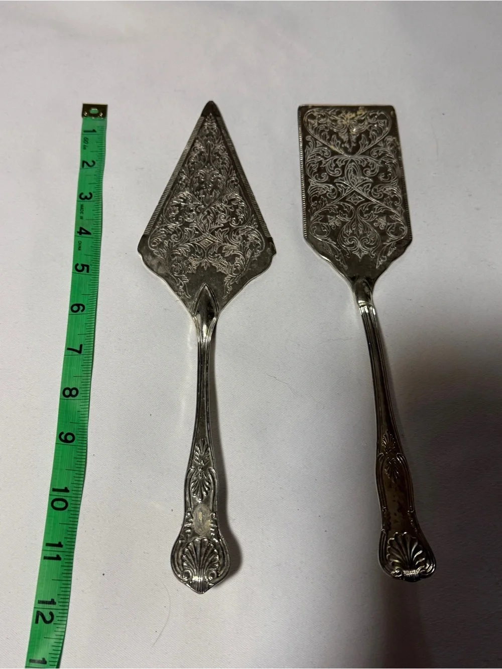 Ornate Silver Cake Server and Pie Server Set